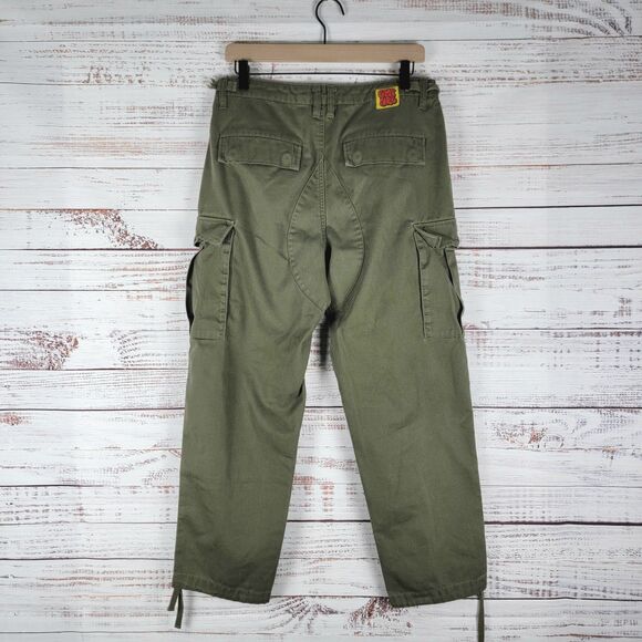 Empyre Paratrooper Cargo Pants Mens 28 Green Relax Military Button Fly *Flaw* - Picture 8 of 12